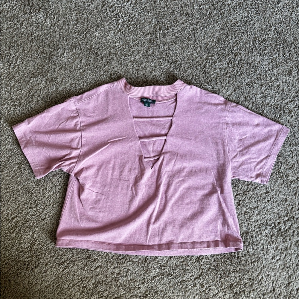Wild Fable Pink Cut-Out Crop Top